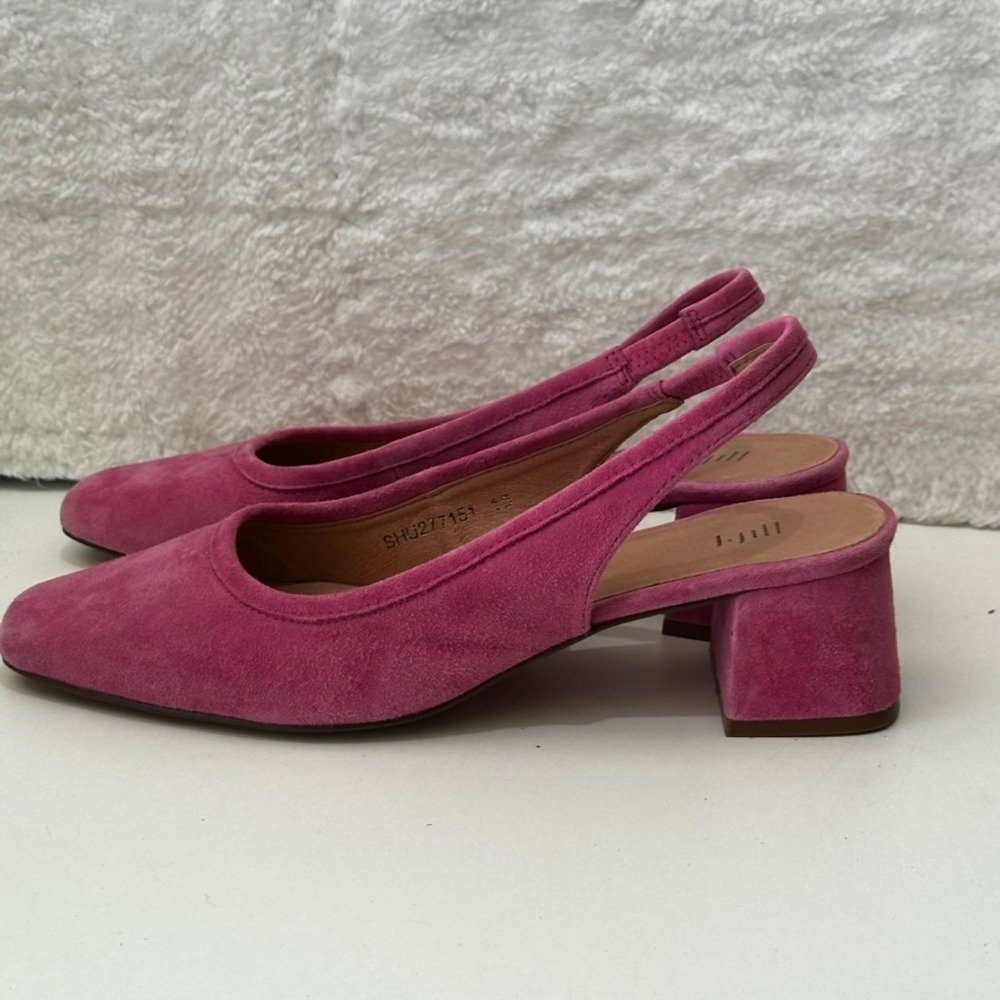 J. Jill Pink Suede Slingback Block Heel Pumps Womens 10 - Picture 5 of 13